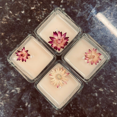 Kit 4 Velas com Flor Seca